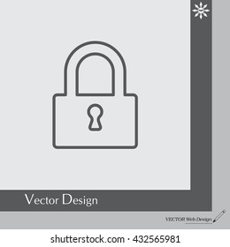 Padlock line icon, vector illustration
