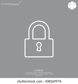 Padlock line icon, vector illustration