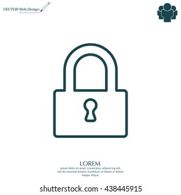 Padlock line icon, vector illustration