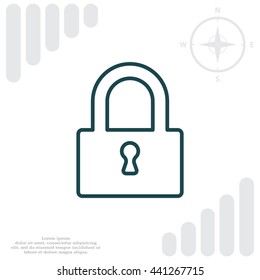 Padlock line icon, vector illustration