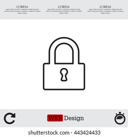 Padlock line icon, vector illustration
