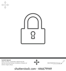Padlock line icon, vector illustration