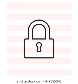 Padlock line icon, vector illustration