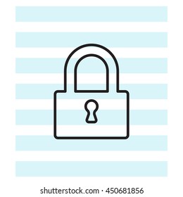 Padlock line icon, vector illustration