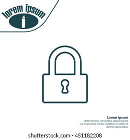 Padlock line icon, vector illustration