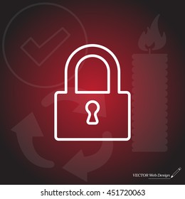Padlock line icon, vector illustration