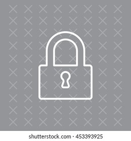 Padlock line icon, vector illustration