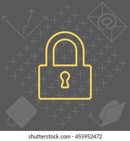 Padlock line icon, vector illustration