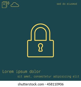 Padlock line icon, vector illustration