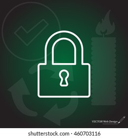 Padlock line icon, vector illustration