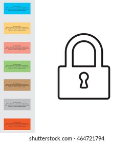Padlock line icon, vector illustration