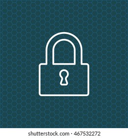 Padlock line icon, vector illustration