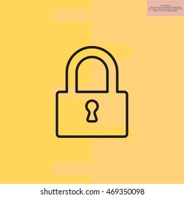 Padlock line icon, vector illustration