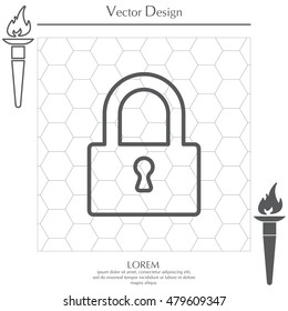 Padlock line icon, vector illustration
