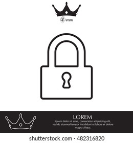 Padlock line icon, vector illustration