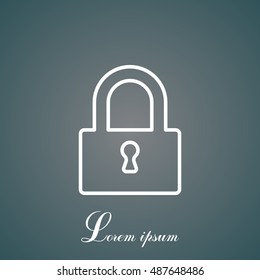 Padlock line icon, vector illustration