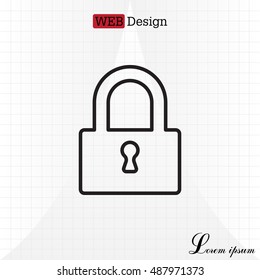 Padlock line icon, vector illustration