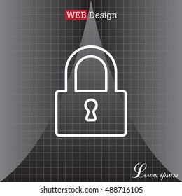 Padlock line icon, vector illustration