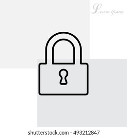 Padlock line icon, vector illustration