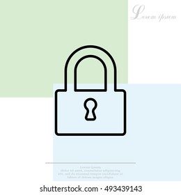 Padlock line icon, vector illustration