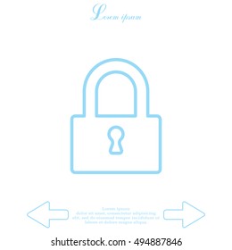 Padlock line icon, vector illustration