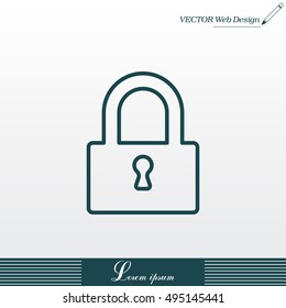 Padlock line icon, vector illustration