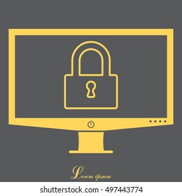 Padlock line icon, vector illustration