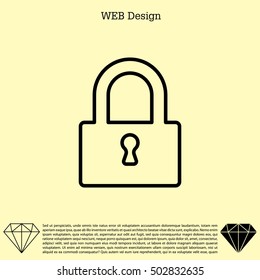 Padlock line icon, vector illustration
