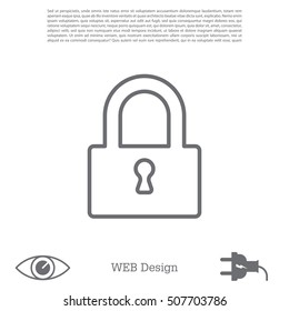 Padlock line icon, vector illustration