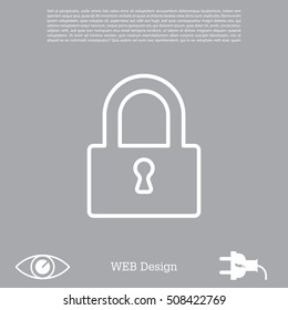 Padlock line icon, vector illustration
