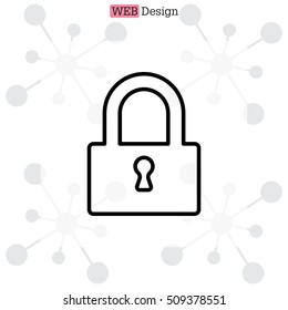 Padlock line icon, vector illustration