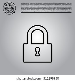 Padlock line icon, vector illustration