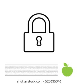 Padlock line icon, vector illustration