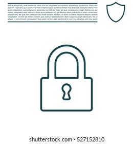 Padlock line icon, vector illustration