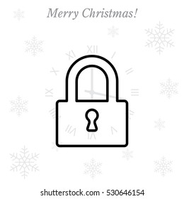 Padlock line icon, vector illustration