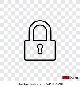 Padlock line icon, vector illustration