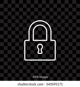 Padlock line icon, vector illustration