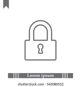 Padlock line icon, vector illustration