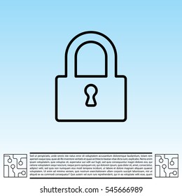 Padlock line icon, vector illustration