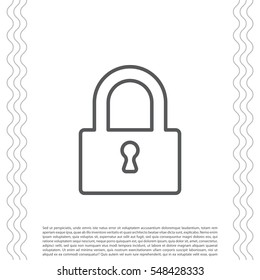 Padlock line icon, vector illustration