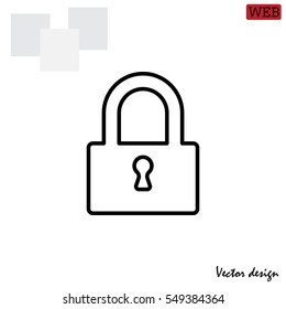 Padlock line icon, vector illustration