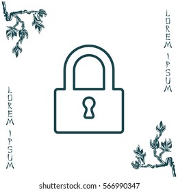 Padlock line icon, vector illustration