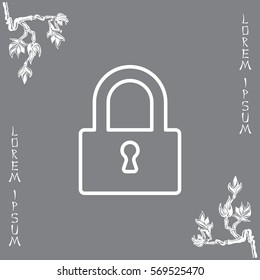 Padlock line icon, vector illustration