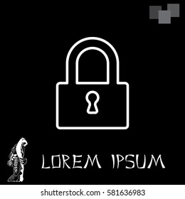 Padlock line icon, vector illustration