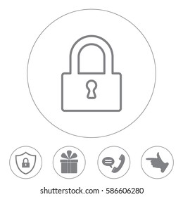 Padlock line icon, vector illustration