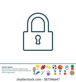 Padlock line icon, vector illustration