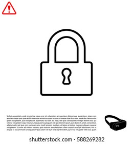 Padlock line icon, vector illustration
