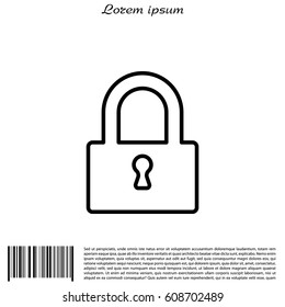Padlock line icon, vector illustration
