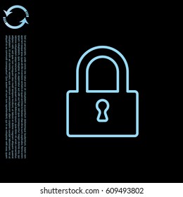 Padlock line icon, vector illustration