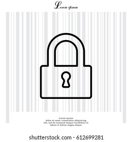 Padlock line icon, vector illustration